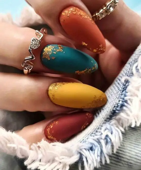 Colorful Matte Nails