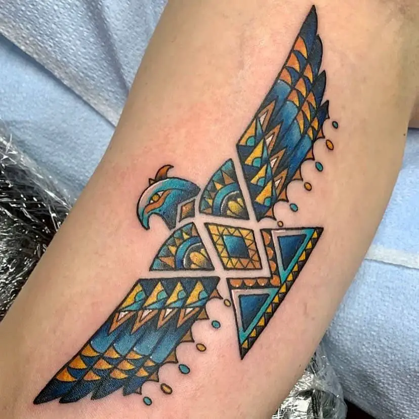 Colorful Native American Tribal Tattoo