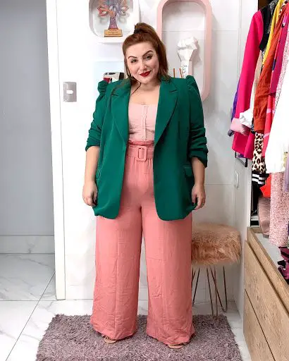 Colorful Plus Size Blazer Outfit