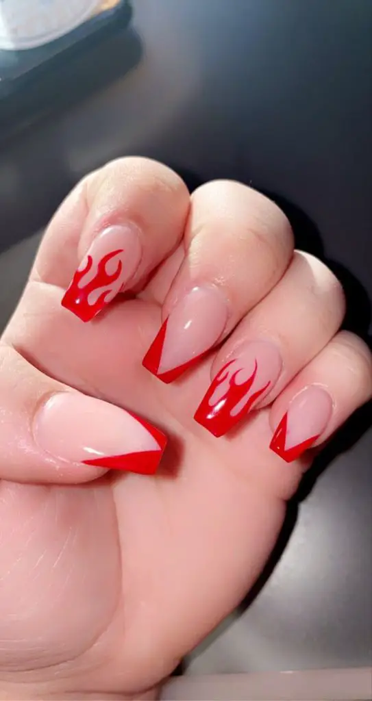Fiery Red Nails 