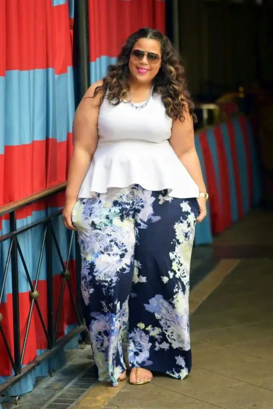 Floral Palazzo Pants With Peplum Top