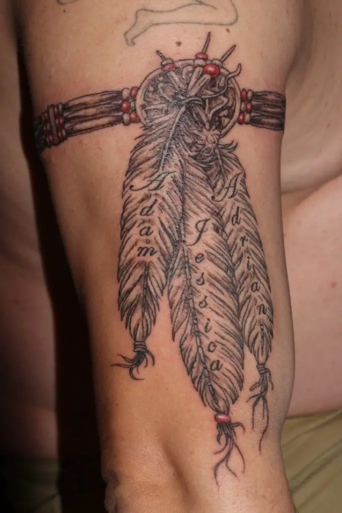 Indian Tribal Feather Tattoo