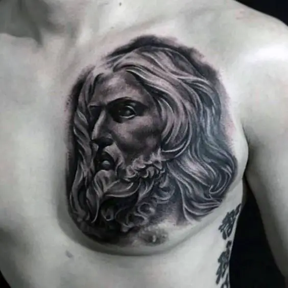 Simple Jesus Half Chest Tattoo