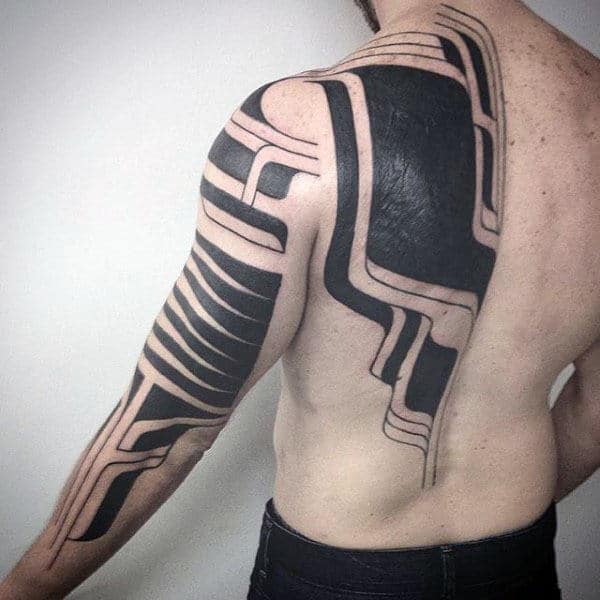 Modern Tribal Black Out Tattoo