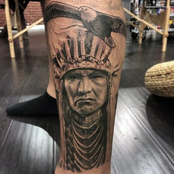Native American Portrait Tattoo