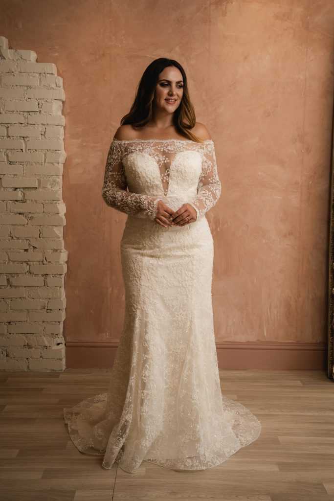 Off Shoulder Plus Size Wedding Dress