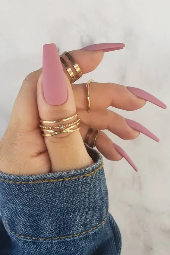 Pastel Pink Matte Nails 
