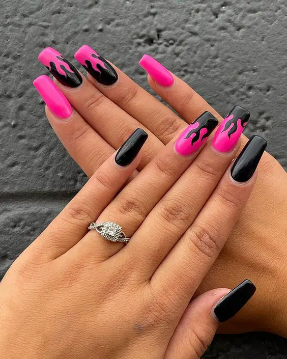 Pink And Black Squares 