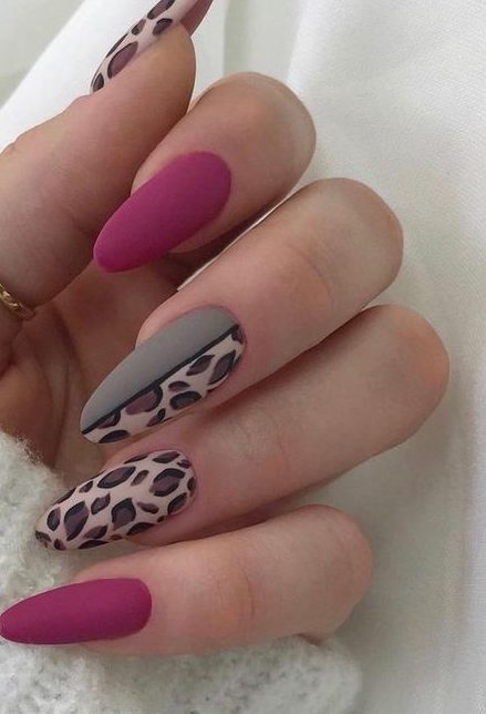 Pink Nails And Leopard Print