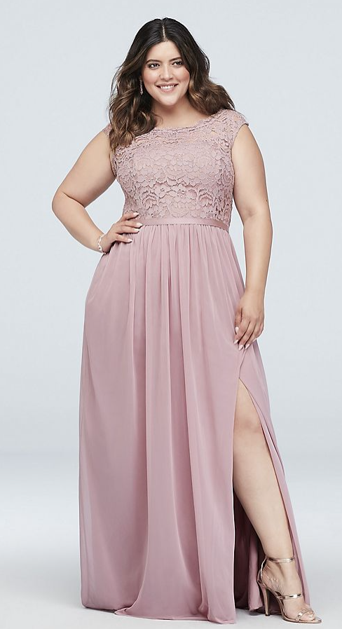 Pink Plus Size Slit Dress