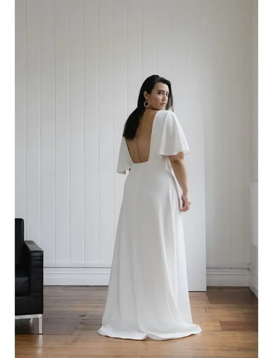 Plus Size White Backless Maxi Dress