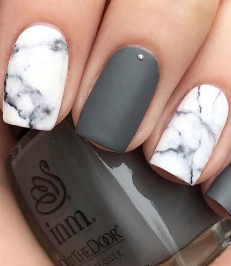 Solid Grey And White Marble 