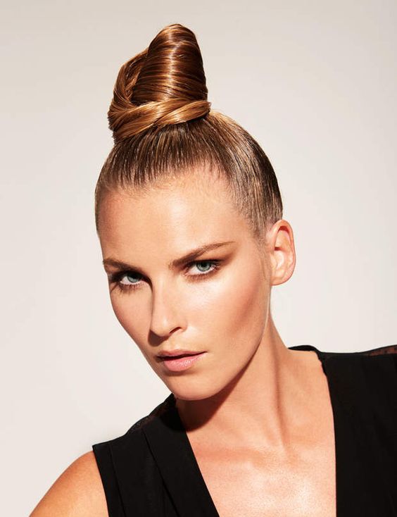 Wet Look With Top Knot 