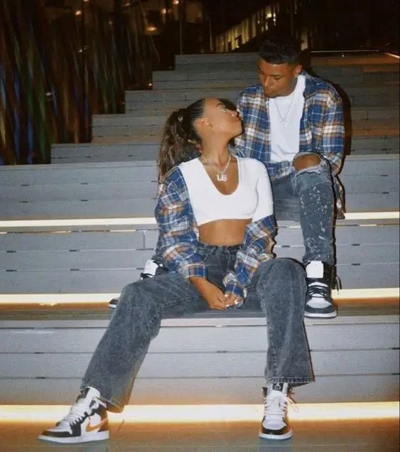 Couple Streetwear With Oversized Denim Pants And Jackets