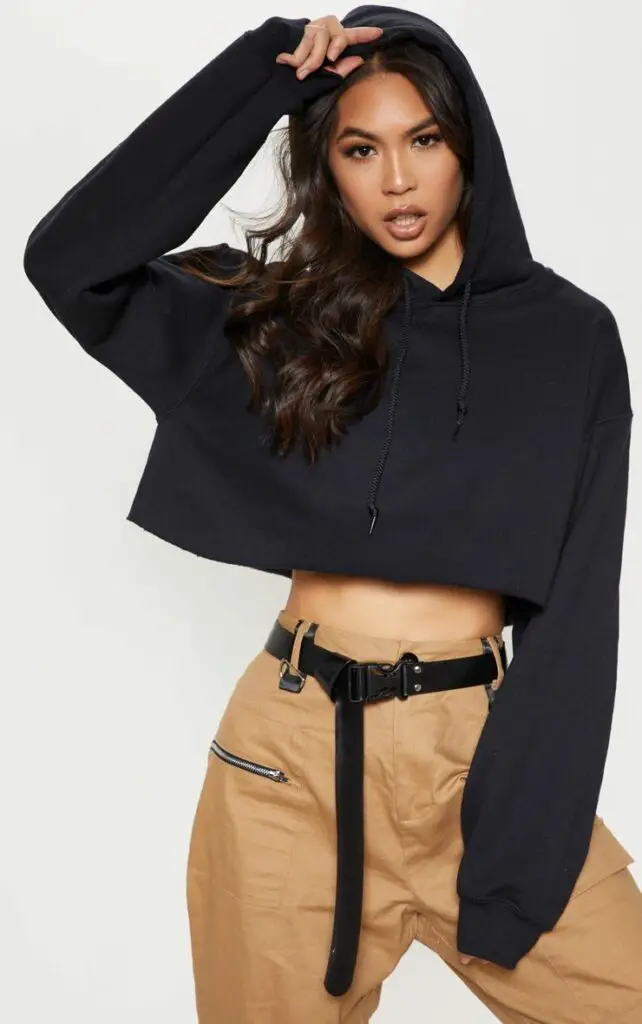 Black Oversized Hoodie With Cargo Pants