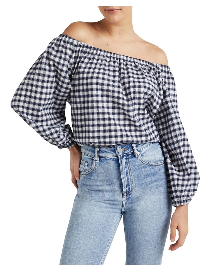 Checkered Off Shoulder Top With Skinny Jeans