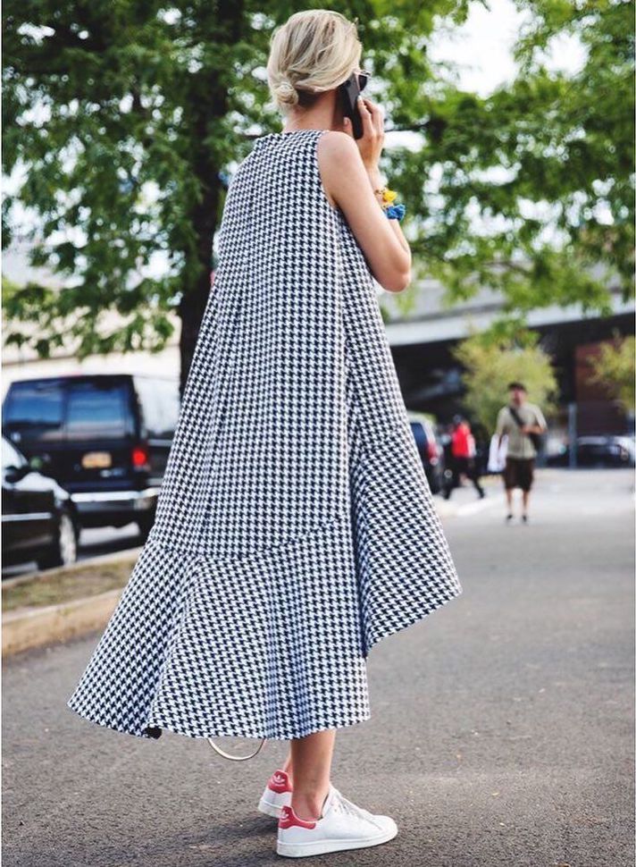Oversize Checkered Maxi Dress