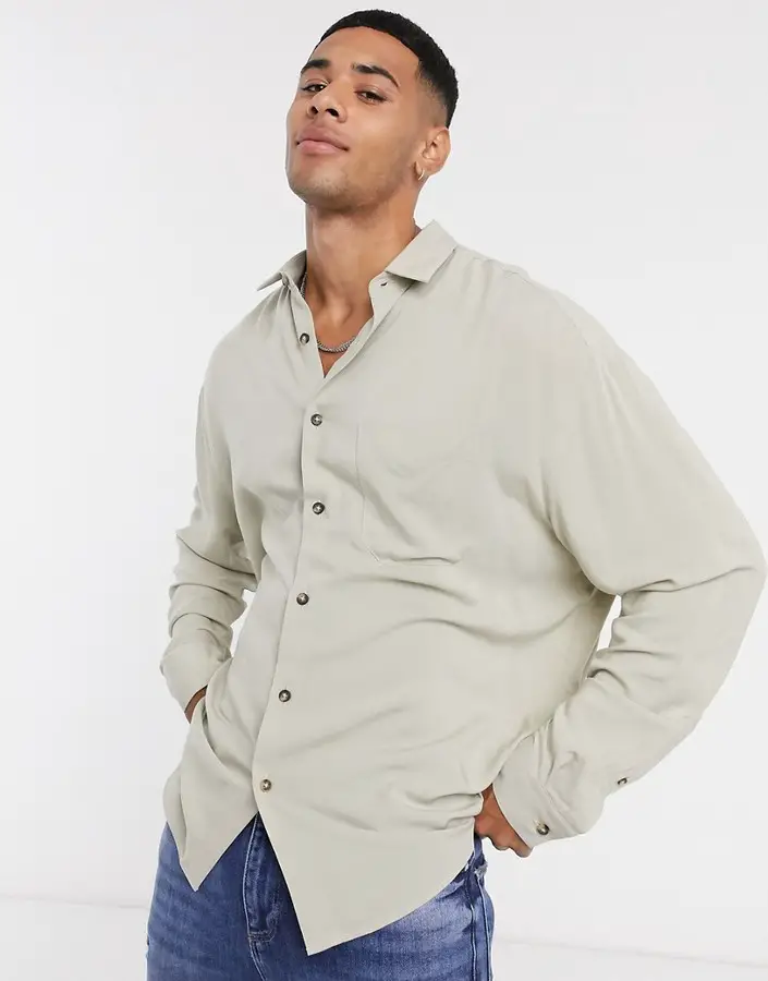 Oversized Button-Down Shirt With Jeans