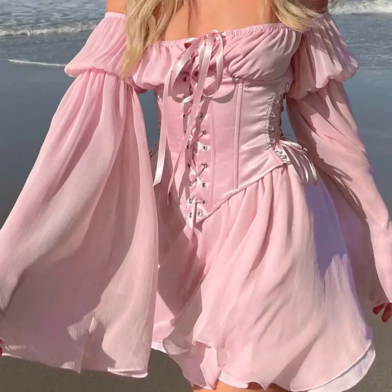 Vintage Pink Corset Dress