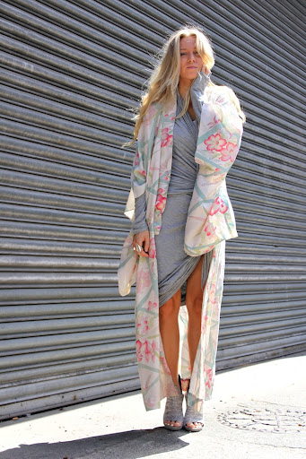 Oversized Kimono With Asymmetric Wrap Dress