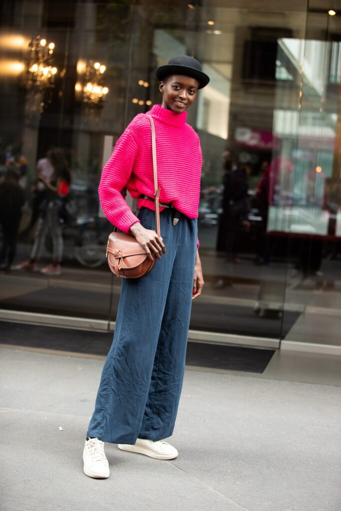 Oversized Turtleneck Sweater With Wide Leg Pants