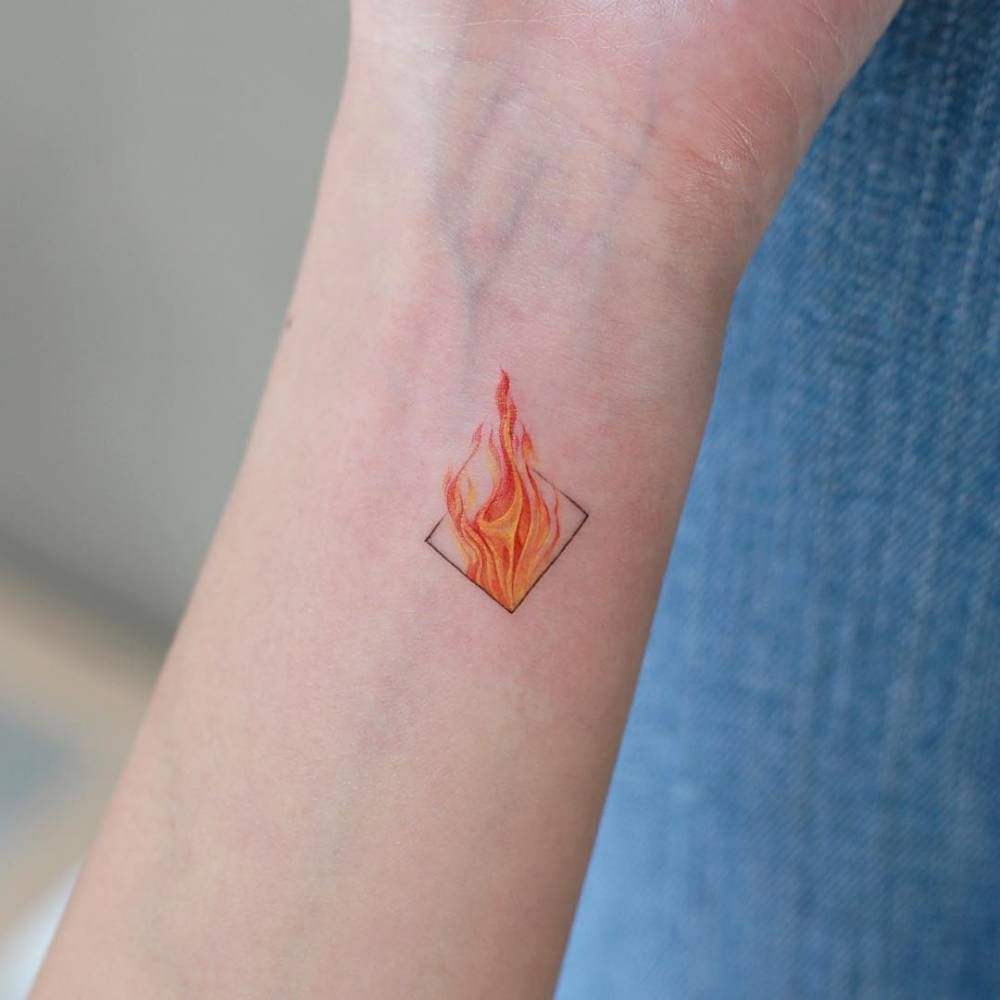Tiny Flame Tattoo