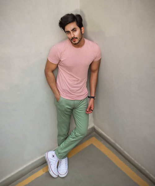 olive green pants and pink color combination