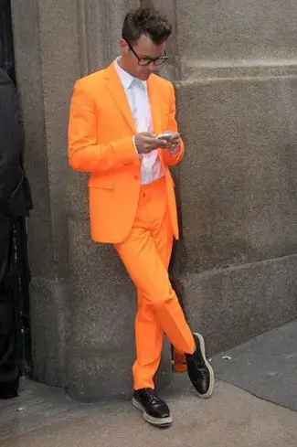 orange pants and orange color combination